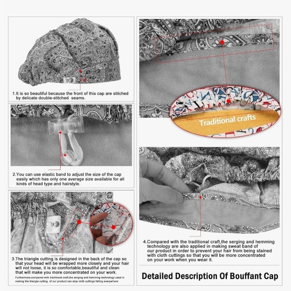 Brand New Guoer Bouffant Hat - Picture 5 of 9